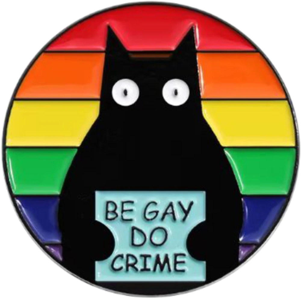 Duhový špendlík - Be gay kočka