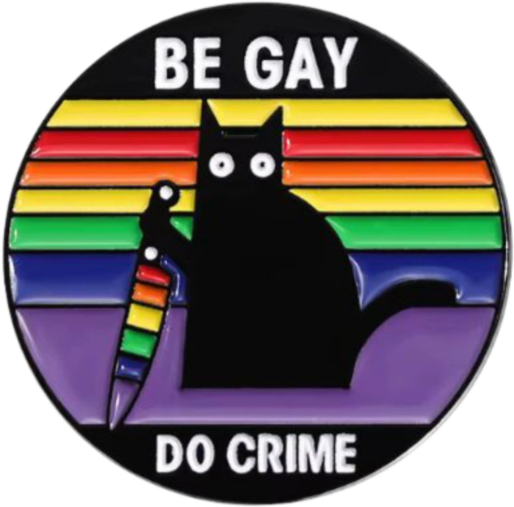 Duhový špendlík - Be gay kočka nůž