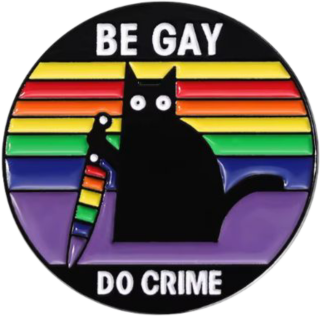 Duhový špendlík - Be gay kočka nůž